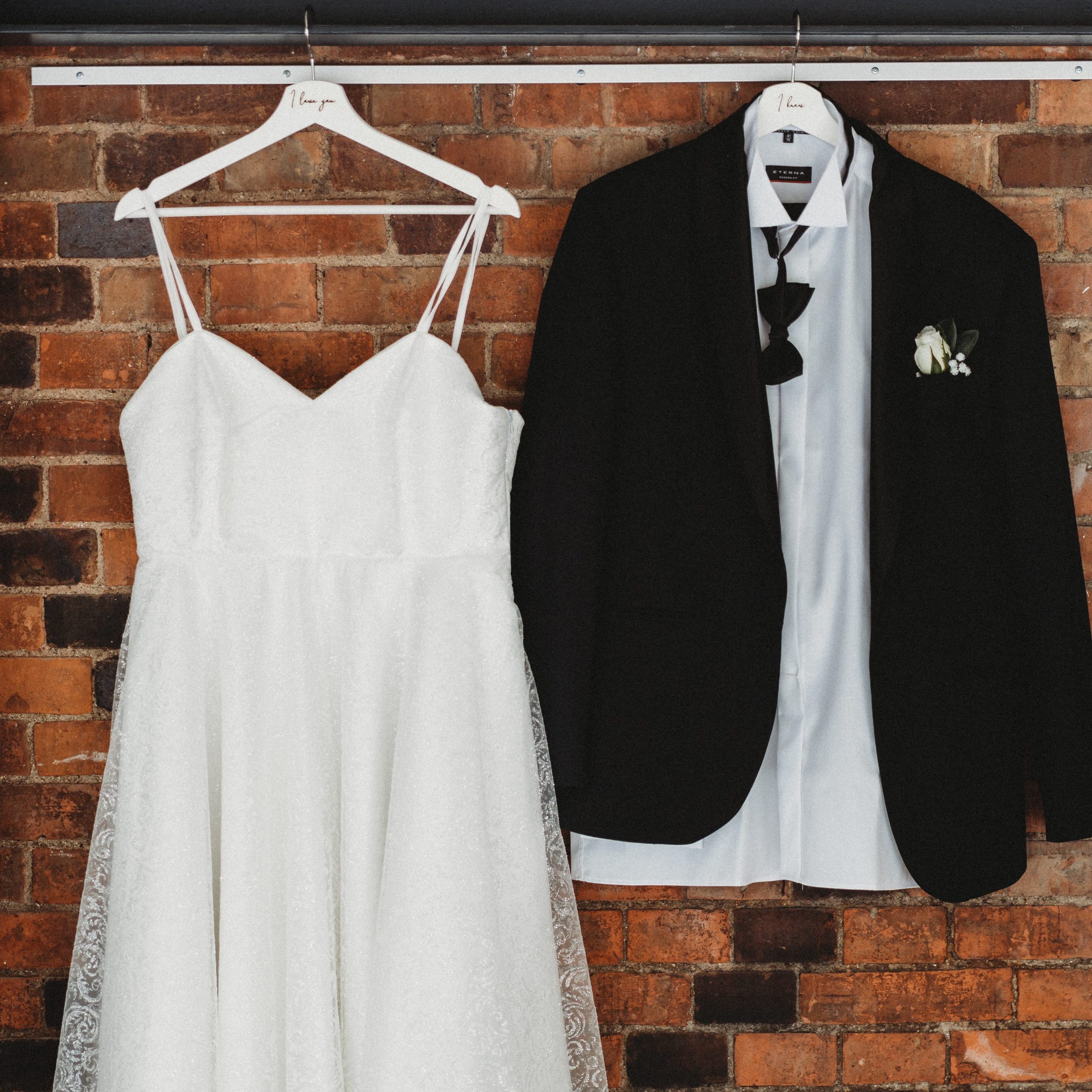 Longwood Design Personalised laser wedding hangers i love you i know