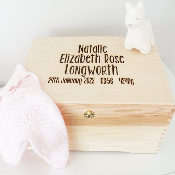 wooden childrens personalised memory box