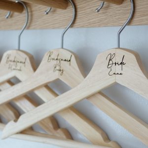 Personalised laser wedding hangers