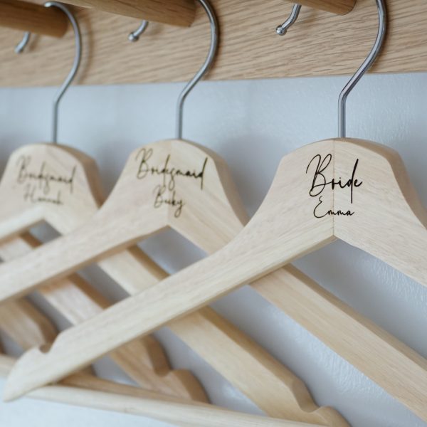 Personalised laser wedding hangers