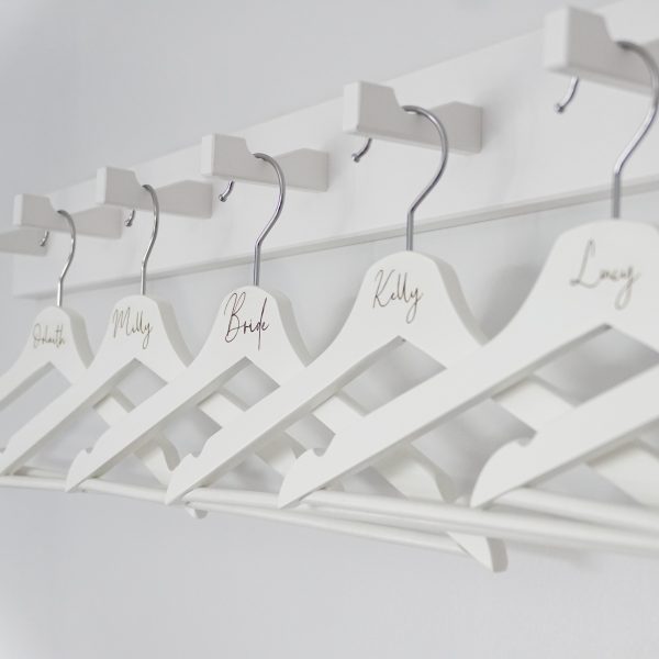 Personalised laser wedding hangers