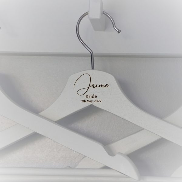 Personalised laser wedding hangers