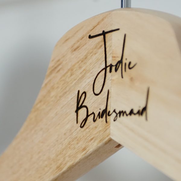 Personalised laser wedding hangers