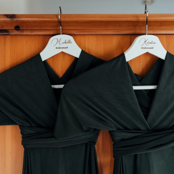 Personalised laser wedding hangers