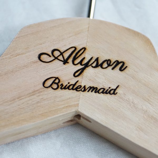 Personalised laser wedding hangers