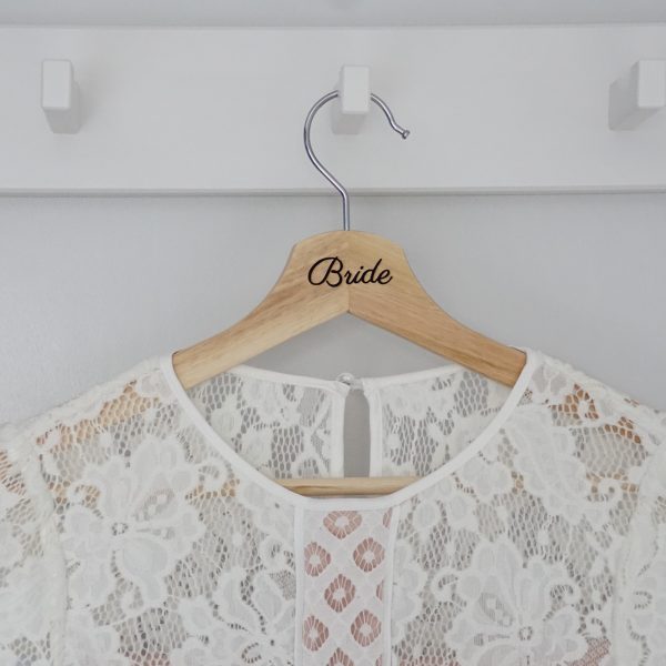 Personalised laser wedding hangers