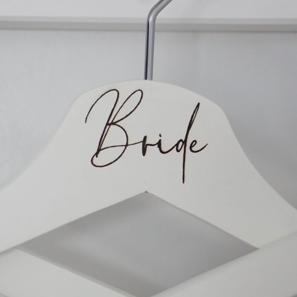 Personalised laser wedding hangers Bride