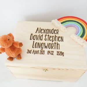 Longwood Design wooden childrens personalised memory box