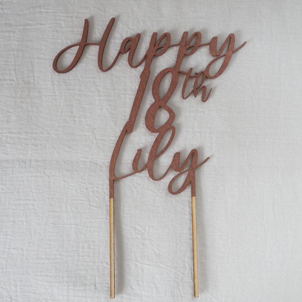 Personalised happy birthday cake topper