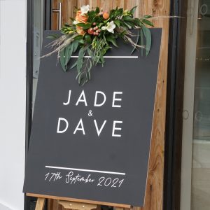 personalised custom wedding welcome signage