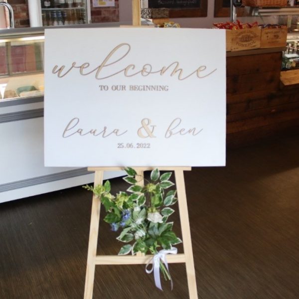 personalised custom wedding welcome signage