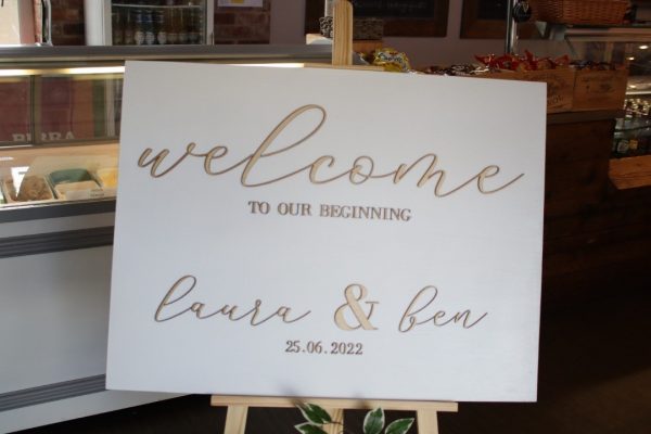 personalised custom wedding welcome signage